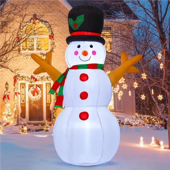 5 FT Christmas Snowman Inflatable Decoration with Branch Hand Blow Up - Picture 1 of 6